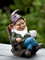 Gnome Relaxing British Cottage Tea